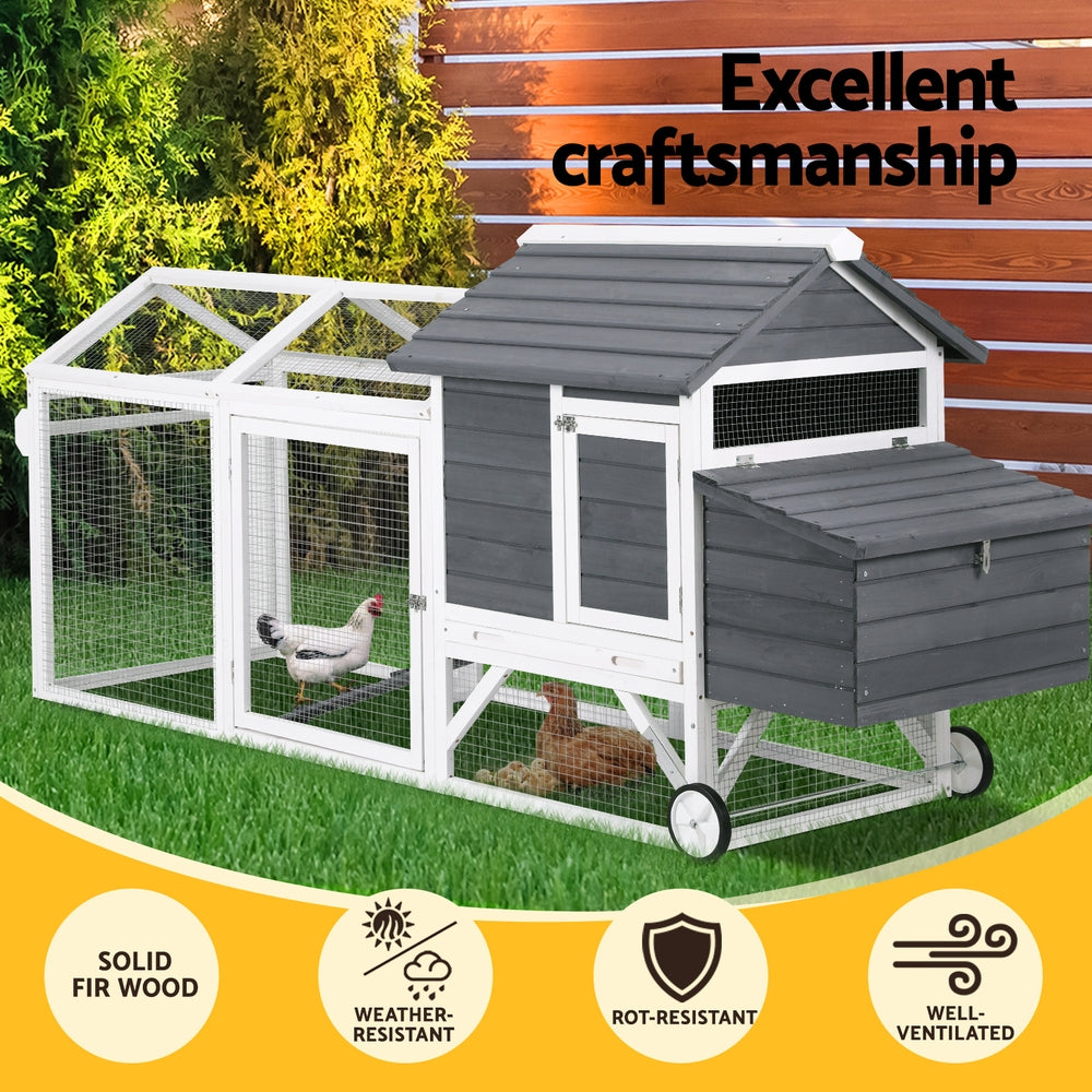 Chicken Tractor/Coop Extra Large 225cm x 80.5cm x 105cm
