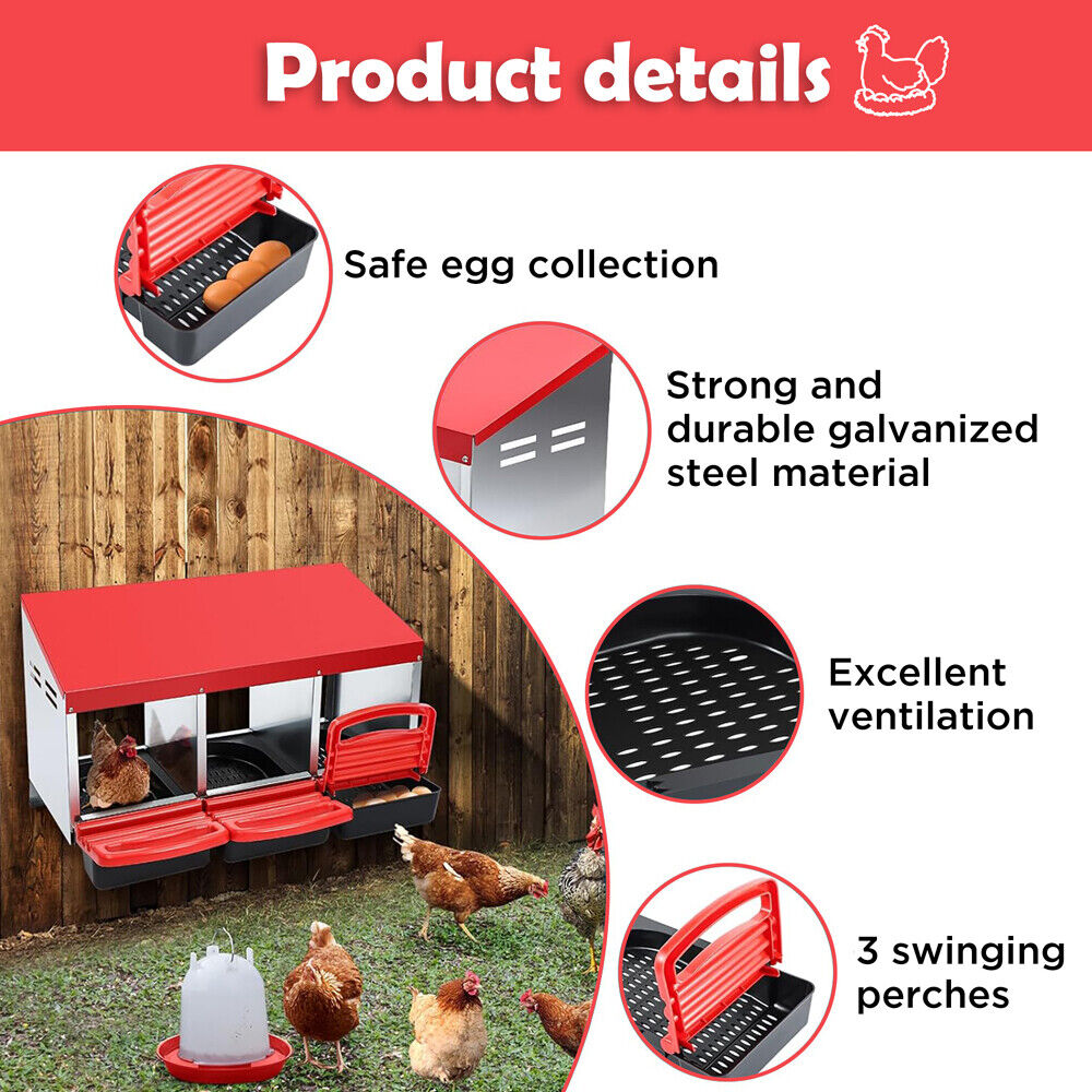 3 Hole Roll Away Egg Nesting Box